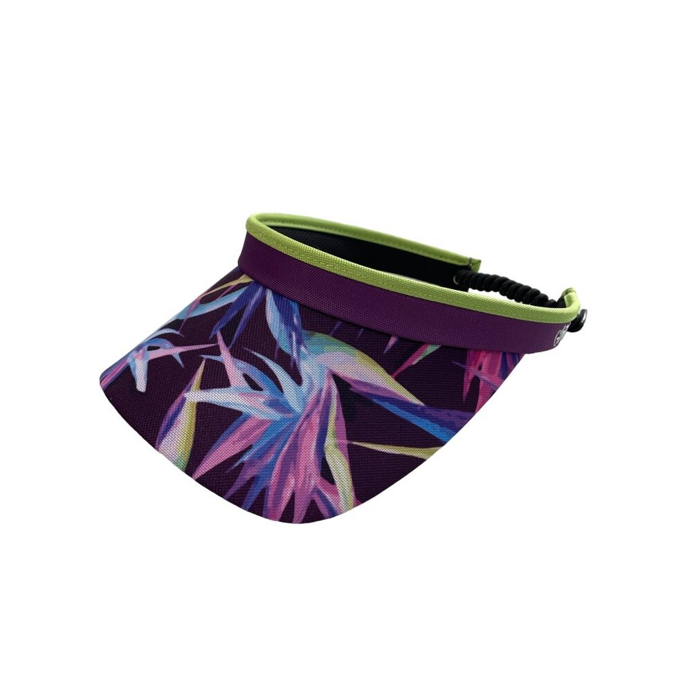Glove it Bird Of Paradise Visor OS Lime Green Purple Multicolor Athleisure NEW